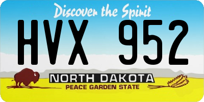 ND license plate HVX952