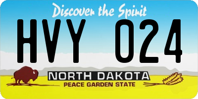 ND license plate HVY024