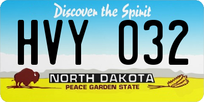 ND license plate HVY032