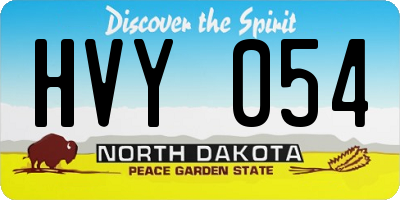ND license plate HVY054