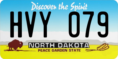 ND license plate HVY079