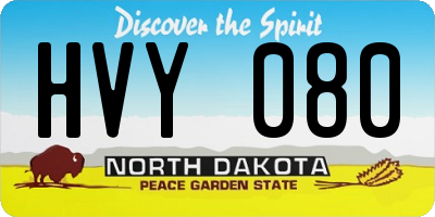 ND license plate HVY080