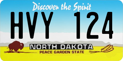 ND license plate HVY124