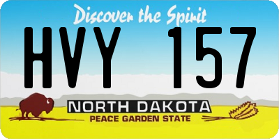 ND license plate HVY157