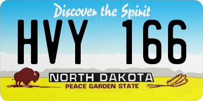 ND license plate HVY166
