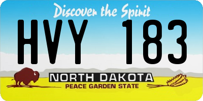 ND license plate HVY183