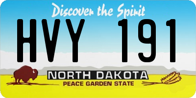 ND license plate HVY191