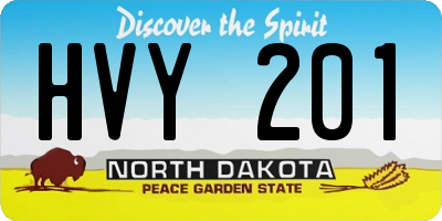 ND license plate HVY201
