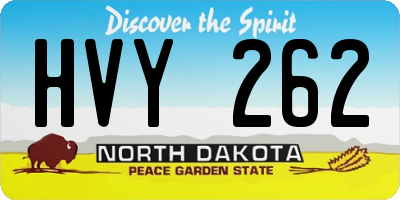 ND license plate HVY262