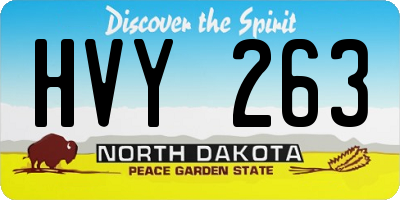 ND license plate HVY263