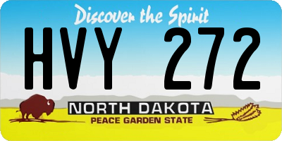 ND license plate HVY272