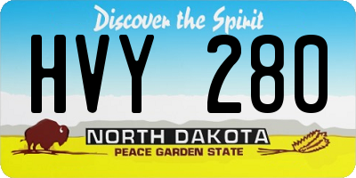 ND license plate HVY280