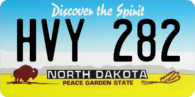 ND license plate HVY282