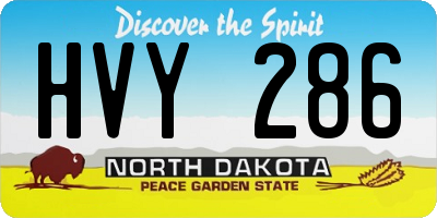ND license plate HVY286