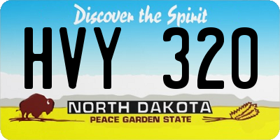 ND license plate HVY320