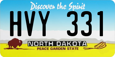 ND license plate HVY331