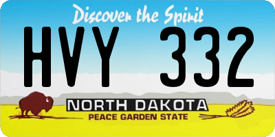 ND license plate HVY332