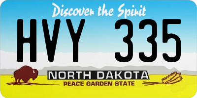 ND license plate HVY335