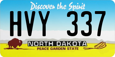 ND license plate HVY337