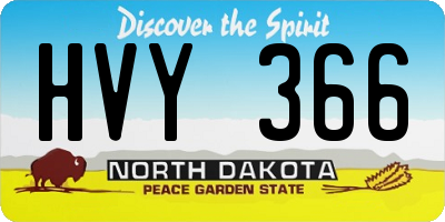 ND license plate HVY366