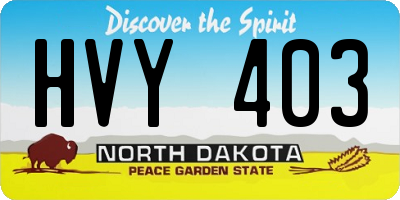 ND license plate HVY403