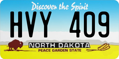 ND license plate HVY409