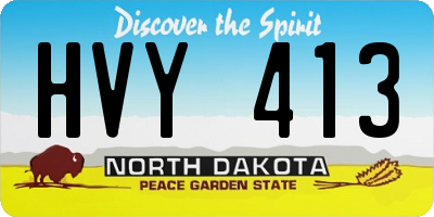 ND license plate HVY413