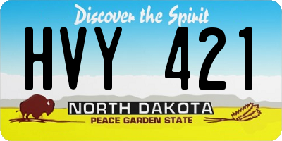 ND license plate HVY421