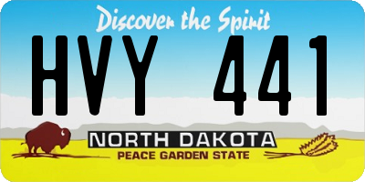 ND license plate HVY441