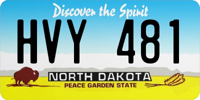 ND license plate HVY481