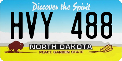 ND license plate HVY488
