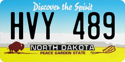 ND license plate HVY489