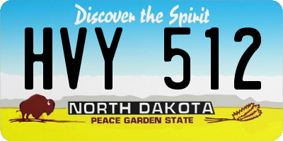 ND license plate HVY512