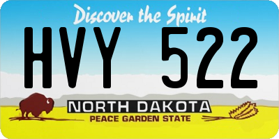 ND license plate HVY522