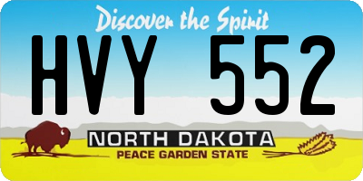 ND license plate HVY552