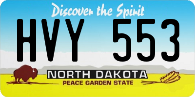 ND license plate HVY553