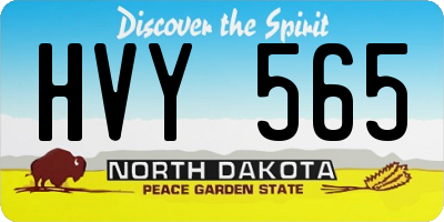 ND license plate HVY565