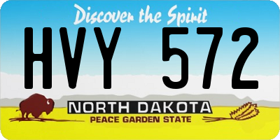 ND license plate HVY572