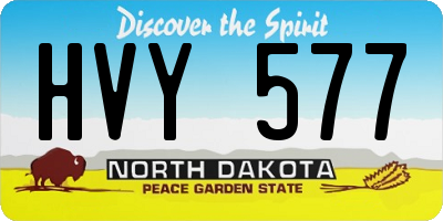 ND license plate HVY577