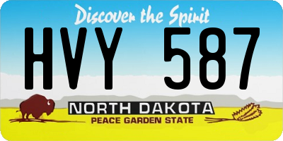 ND license plate HVY587