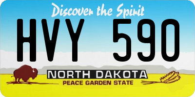 ND license plate HVY590