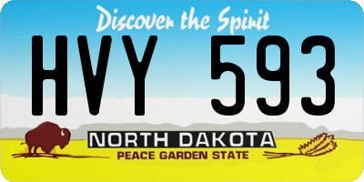 ND license plate HVY593