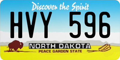 ND license plate HVY596
