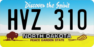 ND license plate HVZ310