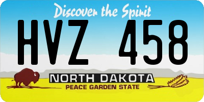 ND license plate HVZ458