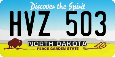 ND license plate HVZ503