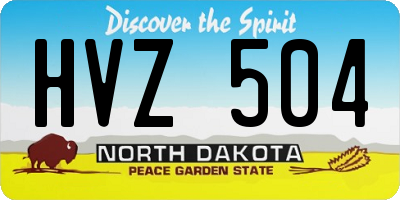 ND license plate HVZ504