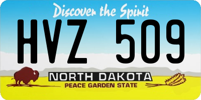 ND license plate HVZ509