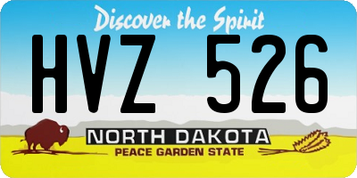 ND license plate HVZ526