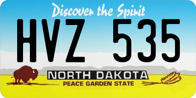 ND license plate HVZ535